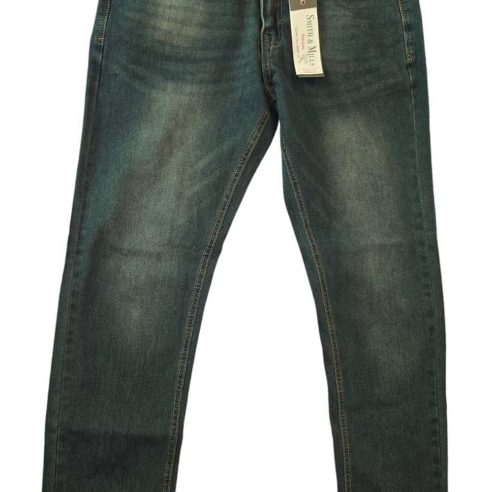 Blue Slim Fit Jeans with Vintage-Inspired Wash